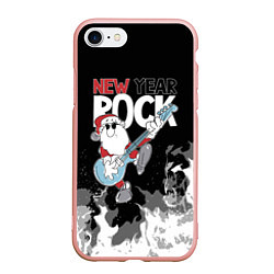 Чехол iPhone 7/8 матовый New year rock, цвет: 3D-светло-розовый