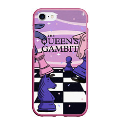 Чехол iPhone 7/8 матовый The Queens Gambit, цвет: 3D-малиновый