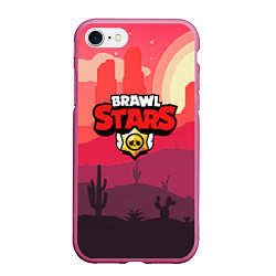 Чехол iPhone 7/8 матовый BRAWL STARS, цвет: 3D-малиновый