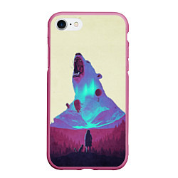 Чехол iPhone 7/8 матовый Armored bear, цвет: 3D-малиновый