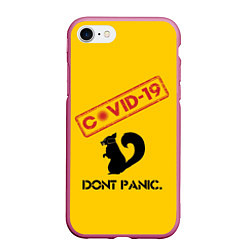 Чехол iPhone 7/8 матовый Dont Panic covid-19, цвет: 3D-малиновый