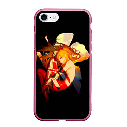 Чехол iPhone 7/8 матовый Аска Евангелион Nerv, цвет: 3D-малиновый