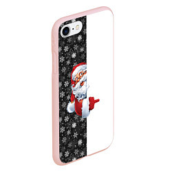 Чехол iPhone 7/8 матовый Дедушка Мороз, цвет: 3D-светло-розовый — фото 2