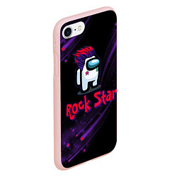 Чехол iPhone 7/8 матовый Among Us Rock Star, цвет: 3D-светло-розовый — фото 2