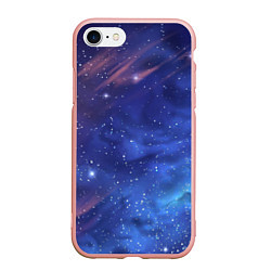 Чехол iPhone 7/8 матовый Звёздное небо, цвет: 3D-светло-розовый