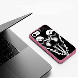Чехол iPhone 7/8 матовый Фенрир, цвет: 3D-малиновый — фото 2