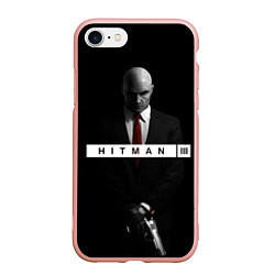 Чехол iPhone 7/8 матовый Hitman 3, цвет: 3D-светло-розовый