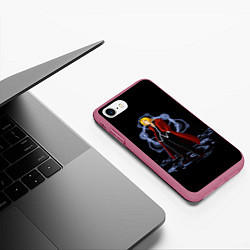 Чехол iPhone 7/8 матовый Стальной Алхимик, цвет: 3D-малиновый — фото 2