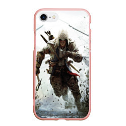 Чехол iPhone 7/8 матовый Assassin’s Creed 3, цвет: 3D-светло-розовый