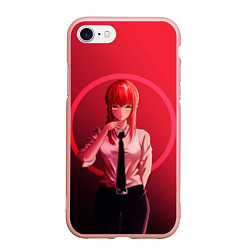 Чехол iPhone 7/8 матовый Человек Бензопила, цвет: 3D-светло-розовый