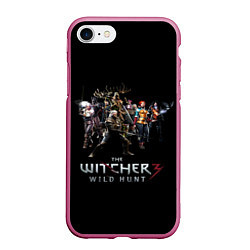 Чехол iPhone 7/8 матовый THE WITCHER ВЕДЬМАК 3, цвет: 3D-малиновый