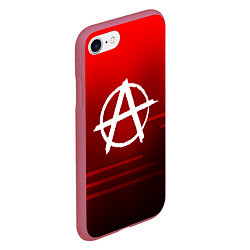 Чехол iPhone 7/8 матовый АНАРХИЯ ANARCHY, цвет: 3D-малиновый — фото 2