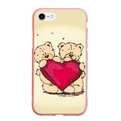 Чехол iPhone 7/8 матовый Любовь, цвет: 3D-светло-розовый