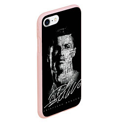 Чехол iPhone 7/8 матовый Кристиано Рональдо автограф, цвет: 3D-светло-розовый — фото 2