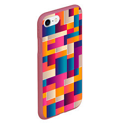 Чехол iPhone 7/8 матовый Геометрический фигуры яркие, цвет: 3D-малиновый — фото 2