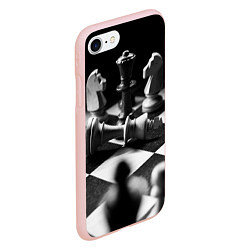 Чехол iPhone 7/8 матовый Шахматы фигуры доска ход мат, цвет: 3D-светло-розовый — фото 2