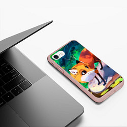 Чехол iPhone 7/8 матовый Лисичка, цвет: 3D-светло-розовый — фото 2