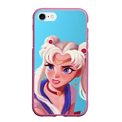 Чехол iPhone 7/8 матовый Sailor Moon Сейлор Мун, цвет: 3D-малиновый