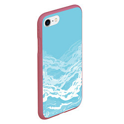 Чехол iPhone 7/8 матовый Волны, цвет: 3D-малиновый — фото 2