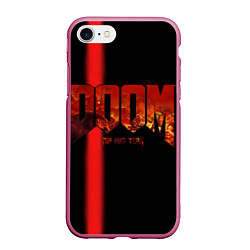 Чехол iPhone 7/8 матовый Doom Rip and Tear, цвет: 3D-малиновый