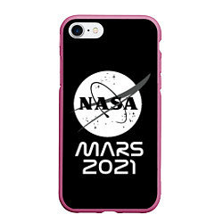Чехол iPhone 7/8 матовый NASA Perseverance, цвет: 3D-малиновый