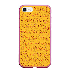 Чехол iPhone 7/8 матовый Пикачу, цвет: 3D-малиновый