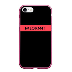 Чехол iPhone 7/8 матовый VALORANT, цвет: 3D-малиновый