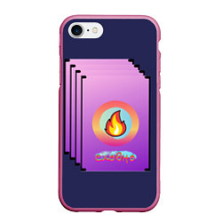 Чехол iPhone 7/8 матовый Словно огонь !!!, цвет: 3D-малиновый