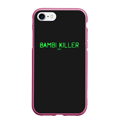Чехол iPhone 7/8 матовый Bambi killer, цвет: 3D-малиновый