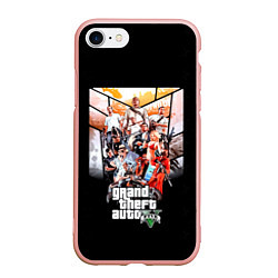 Чехол iPhone 7/8 матовый Grand Theft Auto five, цвет: 3D-светло-розовый