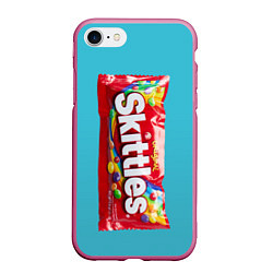 Чехол iPhone 7/8 матовый Skittles original, цвет: 3D-малиновый