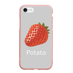 Чехол iPhone 7/8 матовый Strawberry potatoes, цвет: 3D-светло-розовый