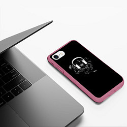 Чехол iPhone 7/8 матовый Headphones, цвет: 3D-малиновый — фото 2