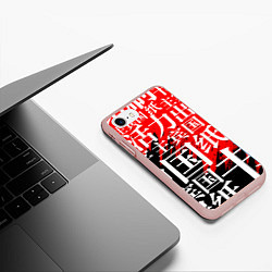 Чехол iPhone 7/8 матовый КИТАЙСКИЕ ИЕРОГЛИФЫ, цвет: 3D-светло-розовый — фото 2