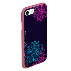 Чехол iPhone 7/8 матовый Красочные Цветы, цвет: 3D-малиновый — фото 2