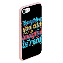Чехол iPhone 7/8 матовый Реальность зависит от тебя, цвет: 3D-светло-розовый — фото 2