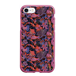 Чехол iPhone 7/8 матовый Медузы, цвет: 3D-малиновый