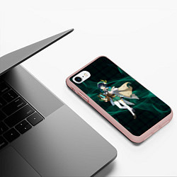 Чехол iPhone 7/8 матовый Genshin Impact - Venti, цвет: 3D-светло-розовый — фото 2