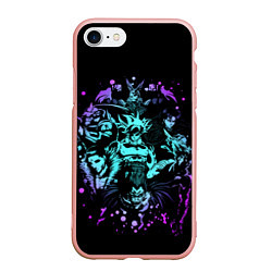 Чехол iPhone 7/8 матовый Герои аниме, цвет: 3D-светло-розовый