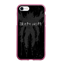 Чехол iPhone 7/8 матовый DEATH NOTE ТЕТРАДЬ СМЕРТИ, цвет: 3D-малиновый