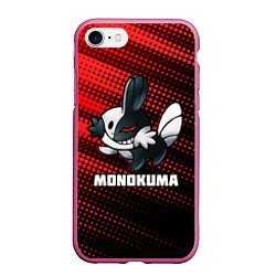 Чехол iPhone 7/8 матовый MONOKUMA ROBOT, цвет: 3D-малиновый