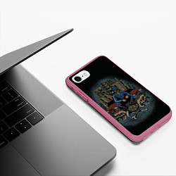 Чехол iPhone 7/8 матовый Классика для пацанов, цвет: 3D-малиновый — фото 2