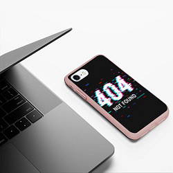 Чехол iPhone 7/8 матовый Глитч 404, цвет: 3D-светло-розовый — фото 2