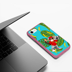 Чехол iPhone 7/8 матовый Репер, цвет: 3D-малиновый — фото 2