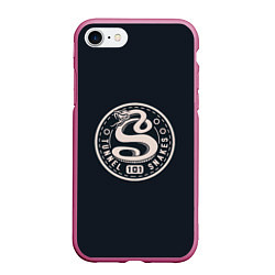 Чехол iPhone 7/8 матовый Туннельные змеи 101, цвет: 3D-малиновый