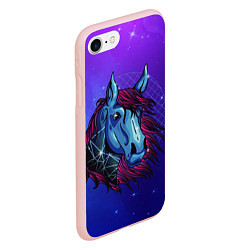 Чехол iPhone 7/8 матовый Retrowave Neon Horse, цвет: 3D-светло-розовый — фото 2