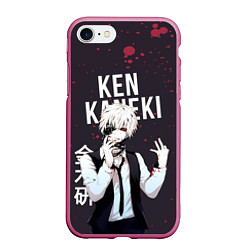 Чехол iPhone 7/8 матовый Ken Kaneki Tokyo Ghoul, цвет: 3D-малиновый