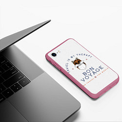 Чехол iPhone 7/8 матовый Fox traveler, цвет: 3D-малиновый — фото 2
