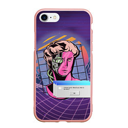 Чехол iPhone 7/8 матовый Vaporwave Cyborg Statue, цвет: 3D-светло-розовый