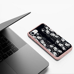 Чехол iPhone 7/8 матовый Анонимусы надбисиси линии, цвет: 3D-светло-розовый — фото 2